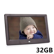 전자액자 10 인치 화면 led 백라이트 hd 1024x600 디지털 앨범 음악 영화, 영국 플러그, 블랙 32GB