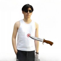 방검복 경호용품 티셔츠 호신용 호신의류, 아이보리 화이트 165S