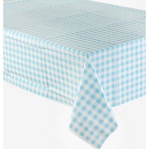 제이벌룬 파티 테이블보 비닐, 1개, 체크 블루