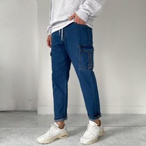 남자 사계절 카고 스판 데님 팬츠 밴딩 청바지(4COLOR)