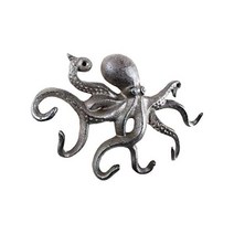 주철 문어 후크 11인치 - 장식용 후크 - Sealife Metal Wall Hook