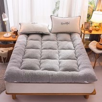 자가 발열 토퍼 매트 양털 이불 돌침대용 돌침대 흙 침대 위 양면 극세사 바닥 양모 92, 그레이 램 빌로드 한 면 프리스 한 면 천, 180220cm 약 10cm 폭신폭신