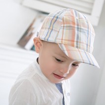 슬림체크 아기캡모자48-52cm 300059