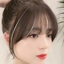 욜케이유 여성 여신 헤어 부분 가발 똑딱이 피스 앞머리 용 볼륨, 1앞머리-라이트브라운, 1개