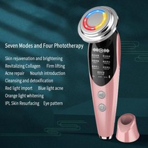 뷰티디바이스7in1 얼굴 마사지기 RF 미세 전류 메조테라피 일렉트로포레이션 LED 피부 재생 리무버 주름, 03 7 modes Chinese