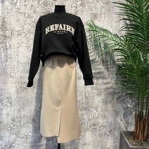 시슬리 밴딩 언발 트임 스커트 SASKA2211 BE