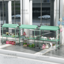 마차매대 이동식 플리마켓 유럽식 이동선반 업소용 꽃마차, 민트160x70x200CM