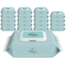 미엘 퓨어 민트 물티슈 캡형, 100매, 20팩