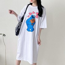 도희날다 국내제작 여름 데일러 라운드 여성원피스 반팔롱 원피스 L53