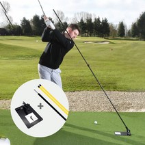 골프 스윙연습 궤도 플레인 셋업 스윙플레이트+익스텐션폴+얼라이먼트스틱 3종세트