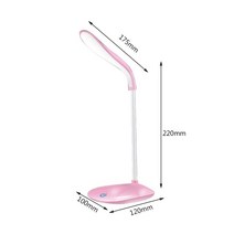 스탠딩 노트북 책상 LED 데스크 램프 Foldable 터치 테이블 B 전원 라이트 나이트 디밍 휴대용 스터디 룸, 02 분홍색