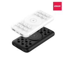 코끼리 KWP-R100U2PNS PD충전 논슬립 유무선 보조배터리 10000mAh, 블랙