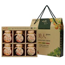 제주이야기 미인 화이바 꼬마 액상차 6종 선물세트 + 쇼핑백, 한라봉차 200g x 2p + 오미자차 200g x 2p + 매실차 200g x 2p, 1세트