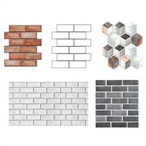 3D입체 접착식 파벽돌 폼벽지 스티커 셀프시공, 04 입체타일 다각형