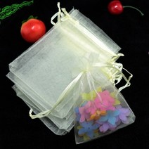 웨딩 크리스마스 생일 선물 포장에 대 한 50 개/몫 Organza 가방 쥬얼리 Tulle Drawstring, [01] 5x7cm, [23] Beige