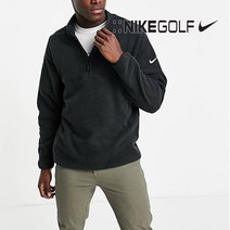 나이키 남성골프웨어 플리스 따뜻한 반집업 탑 블랙