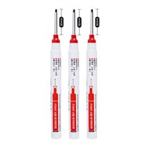 타이어펜 마커펜 긴티브 딥 홀 헤드 마킹 펜 3 1 개 30mm 욕실 장식 검정 방수 잉크 목재 작업용, 03 3pcs Red 30mm