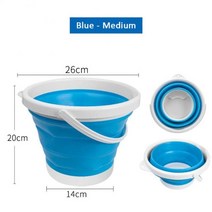 세차 버킷 돌리 차량 다용도 물통 도구 세트 바퀴 의자 휴대용 실리콘 다목적 야외 양동이 낚시 양동이 접는 양동이 가정 및 자동차 청소, 푸른