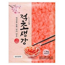 이엔 초생강 적색 슬라이스 짱아찌, 2개, 1.3kg