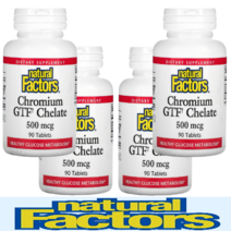 내추럴 팩터스 크롬 유전자변형성분 무함유 500mcg 크로뮴 GTF chromium gtf chelate [90정*4병]