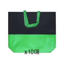 씨즌M닷컴 투톤부직포쇼핑백 타포린 압착백 그린 소 32x28 TG1 10매세트