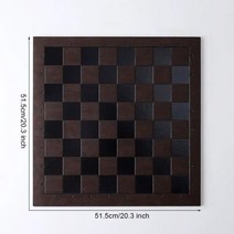 8x8 그리드 미세 인쇄 체스 판 PVC 국제 체스 바둑판 매트 재미있는 가족 연동 전략 게임, 51 cm-dark brown