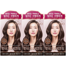 려 우아채 멋내기 새치크림 염색약 X 3개 셀프새치염색 바르는염색약 흰머리염색약 새치커버염색약 산화제, 6C 커피브라운