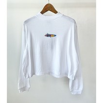 스투시 넥 롱 슬리프 긴팔 티셔츠 ST115005 화이트 WOMENS