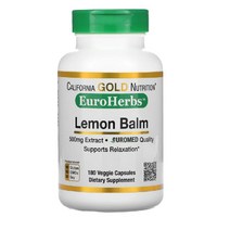 캘리포니아 골드 레몬밤 추출물 EuroHerbs 500mg 베지 캡슐 180정, 1개