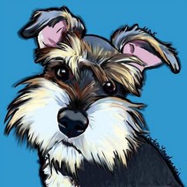 아트미니 미니어쳐 슈나우져 강아지 댕댕이 보석십자수 대형 비즈 큐빅 액자형 패브릭 동물 풍경 명화 취미생활, 150x150cm