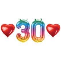 숫자 30 은박 풍선 하트 세트, 06.칵테일-소-30