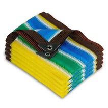 자외선 차단 캐노피 차양 돛 2x2 3 4 5 3x3 4m 차양 여름 정원 뒷마당 차단 내구성 파티오, 3 4 메터, Yellow Green Stripes