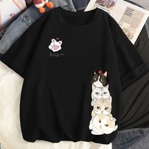 캣포 프린팅 반팔티