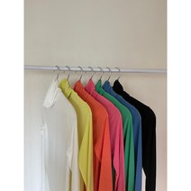 여자 비비드 파스텔 형광 쫀쫀 텐션 무지 목폴라 목티 (7color)
