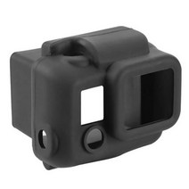 GoPro HD Hero 33 + 4 액션 카메라 액세서리 용 실리콘 소프트 휴대용 보호 방진 방수 케이스 커버 스킨, 검은색