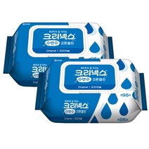 크리넥스 수앤수 코튼클린 오리지널 캡형 96매 물티슈, 96매입, 2팩
