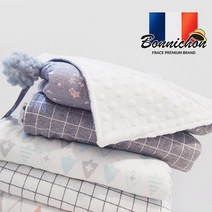 [Bonnichon]프랑스 보니숑 타이블랭킷/스몰사이즈/무형광 아기담요, 타이블랭킷(스몰)-모노크롬(무형광)
