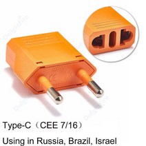 EU 전기 어댑터 US-EU 여행용 KR 플러그 전원 변환기 유로 AC 콘센트 소켓, 05 4.0mm orange_07 100pcs