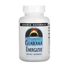 Source Naturals 과라나 에너자이저 900mg 60정 카페인대체, 1개