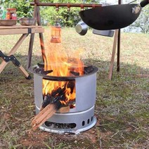 캠핑 난로 곤로 미니 백패킹 차박 우드스토브 이동식, 대형원형3-8인용