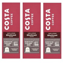 Costa 코스타 브라질리안 블랜드 리스트레토 네스프레소 캡슐 커피 Brazilian Blend Ristretto 10개입 3팩, 1세트