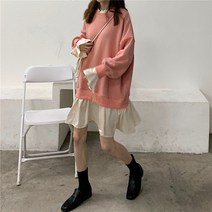 [당일배송마지막재고] 헤일리 피넛 붙어있는 맨투맨 + 셔츠원피스