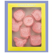 포켓몬스터 피카츄 이홈베이킹 만화 캐릭터 푸쉬 쿠키커터 8종 세트, B페이스 8종 세트