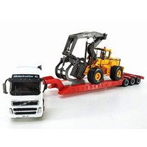 국제 무역 HONGWELLCararama혼웰카라라마◇VOLVO볼보 트랙터(저상 세미트레일러) FH12 건설 차량 적재차&팀버 휠 로더 L180C◇187 미니카