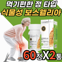 식물성 보스웰리아 추출물 정 무릅 무릎 관절 연골 손가락 손목 조인트 허리 40대 50대 60대 남자 여자 보스 보수 보슬 엘리야 웰리아 넬리아 렐리아 윌리아 웰실리아 웰릭산, 2통, 60정