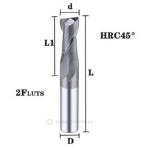 전기가위 카바이드 반경 엔드 커터 밀 알루미늄 Cnc 밀링 금속 텅스텐 스틸 CNC 가공 엔드밀, d5x5Dx13x50L+2FHRC45