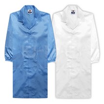 KJ 방진복 가운 제전복 무진복 제전방진복 클린복 크린룸 반도체 정전기방지 작업복, 화이트-4XL(115)