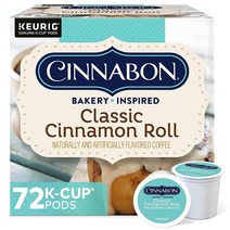 Cinnabon 클래식 시나몬 롤 1인용 큐리그 K컵 포드 가향 커피 12개 (6팩), 12 Count (Pack of 6)