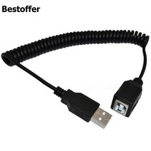 USB 2.0 A 수 플러그USB B 암 잭 연장 코일 나선형 케이블 5 피트 1.5m, 01 1.5 Meter