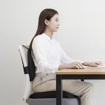 우리하루 큐어백 블랙 의자 허리쿠션 바른방석, 허리쿠션 2개
